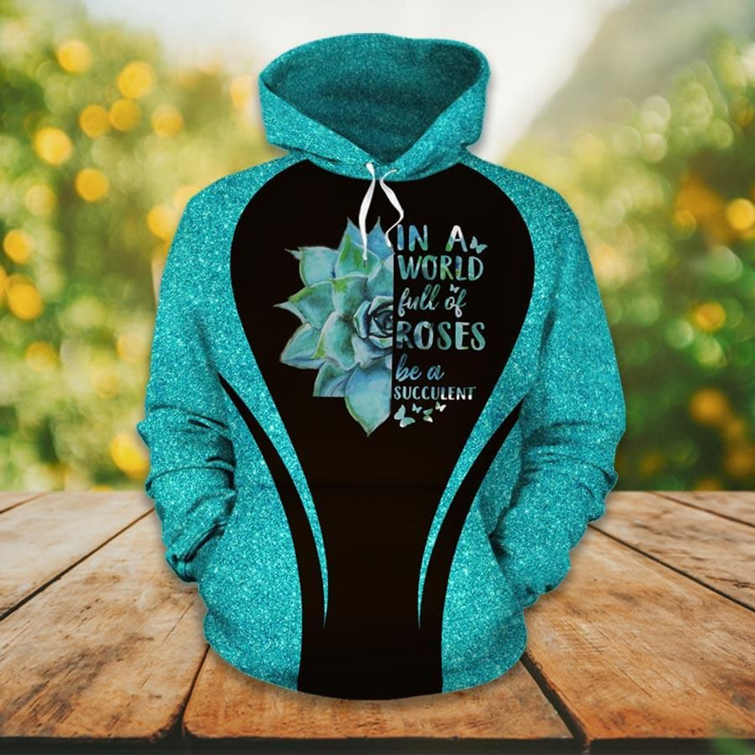 FUNSTUFFPRINT Be A Succulent Gardening 3D Hoodie and Zip Hoodie