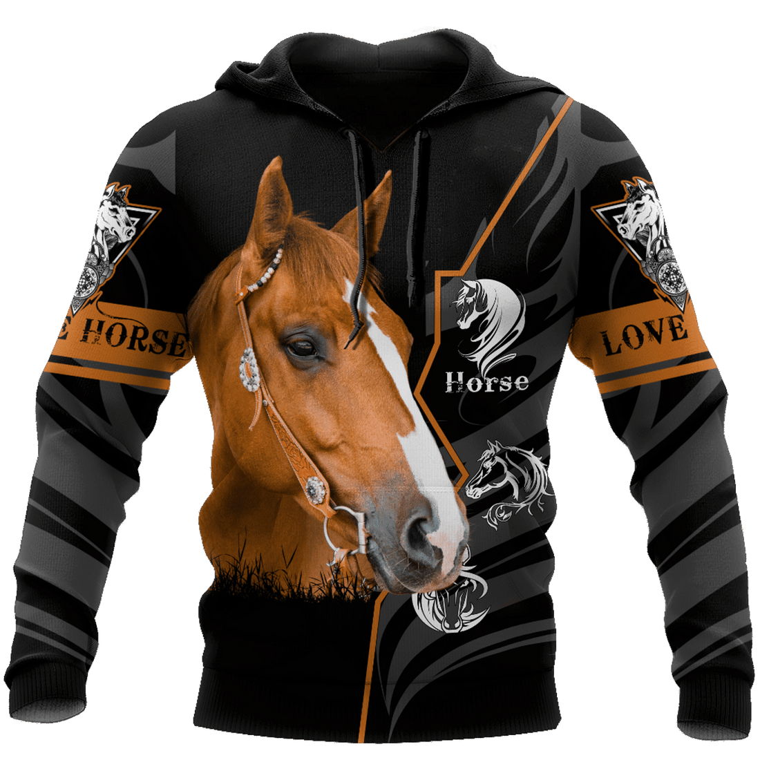 FUNSTUFFPRINT Beautiful Horse 3D Hoodie and Zip Hoodie
