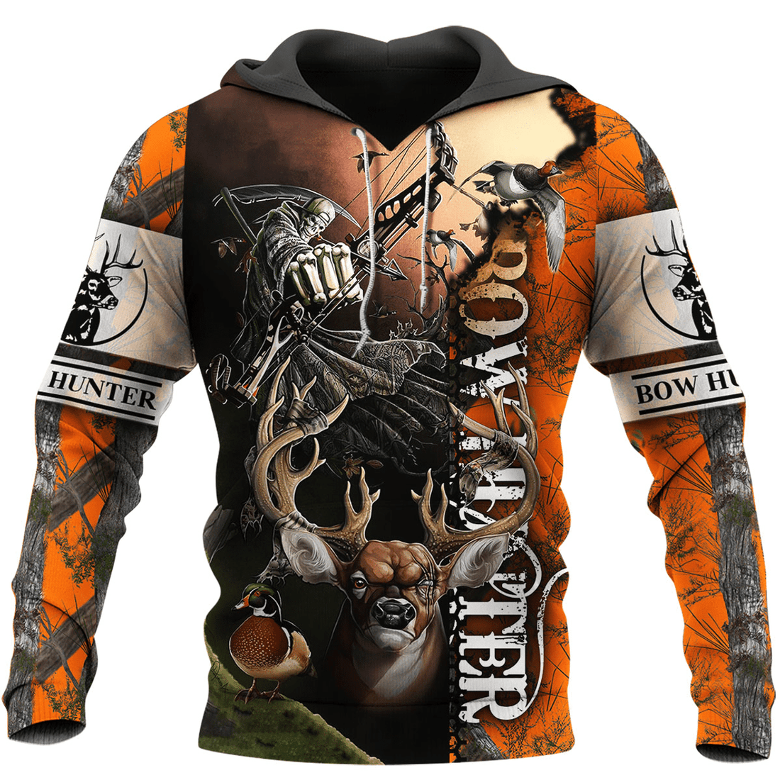 FUNSTUFFPRINT Beautiful Hunting Camo 3D Hoodie and Zip Hoodie