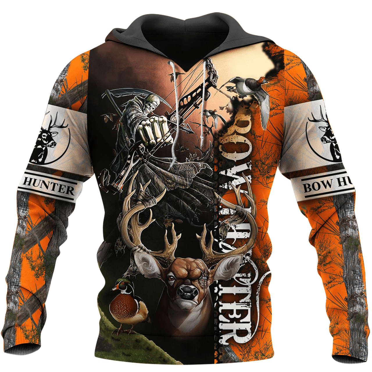 FUNSTUFFPRINT Beautiful Hunting Camo 3D Hoodie and Zip Hoodie