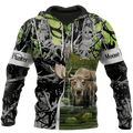 FUNSTUFFPRINT Beautiful Moose Hunting Camo 3D Hoodie and Zip Hoodie