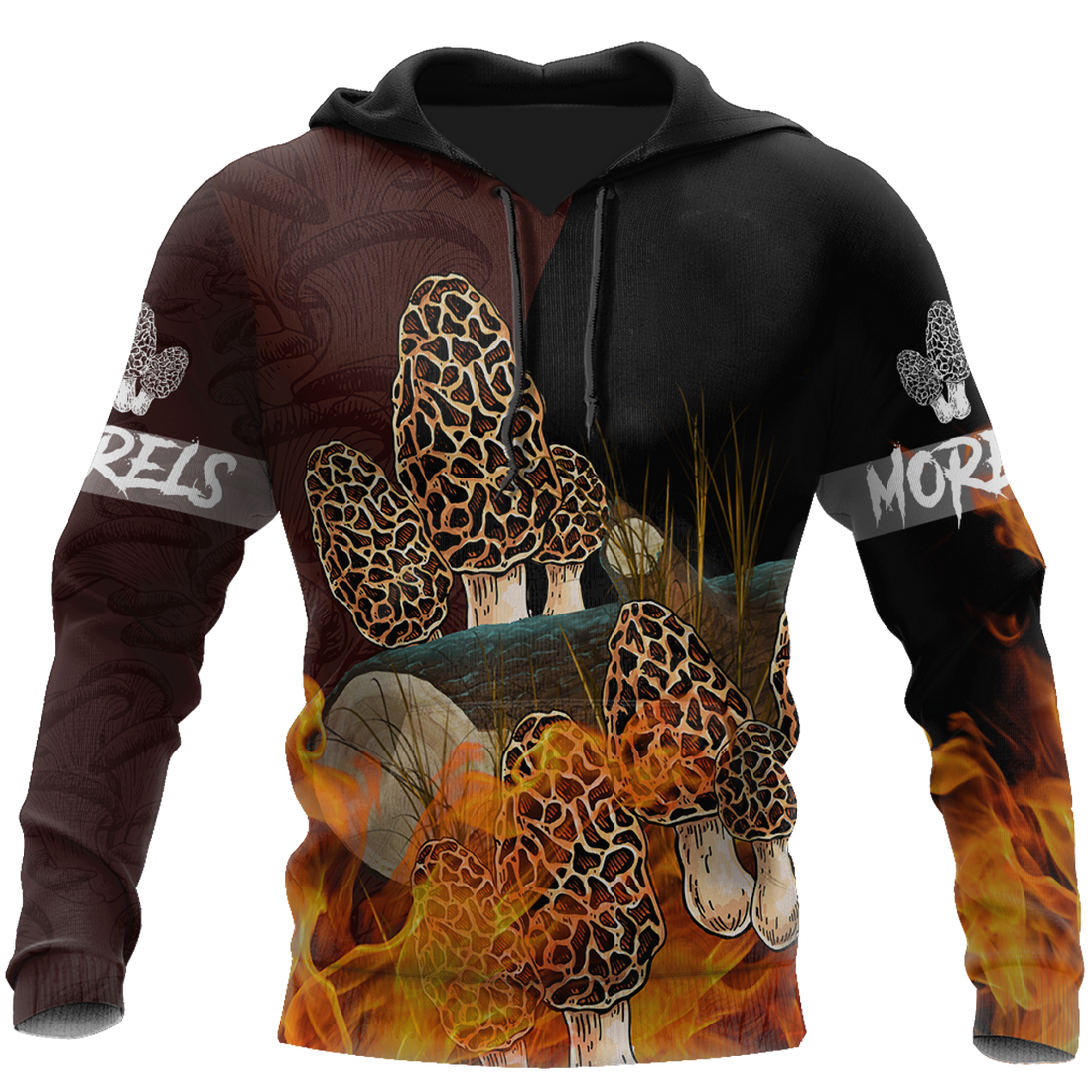 FUNSTUFFPRINT Beautiful Morels Mushrooms 3D Hoodie and Zip Hoodie