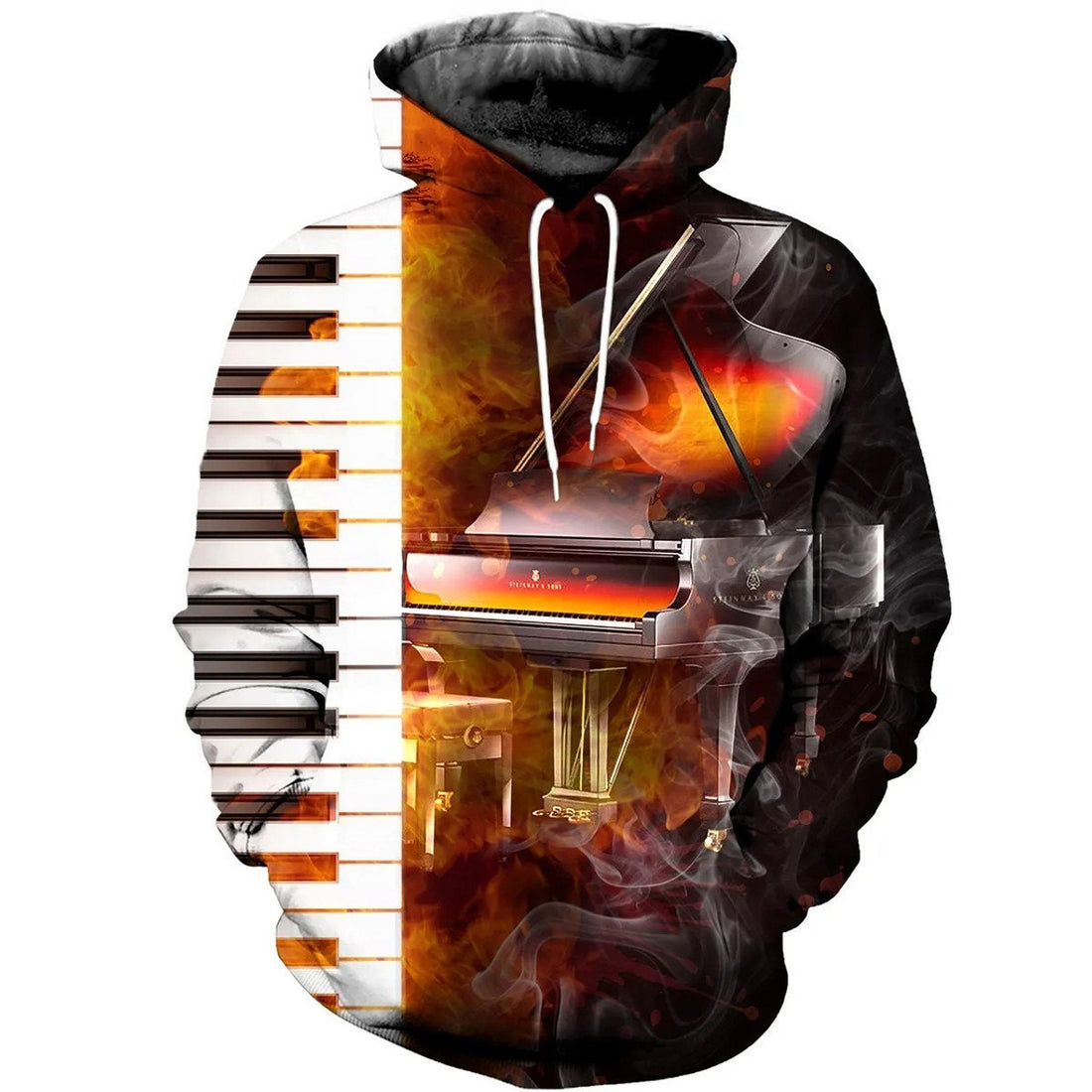 FUNSTUFFPRINT Beautiful Piano 3D Hoodie and Zip Hoodie