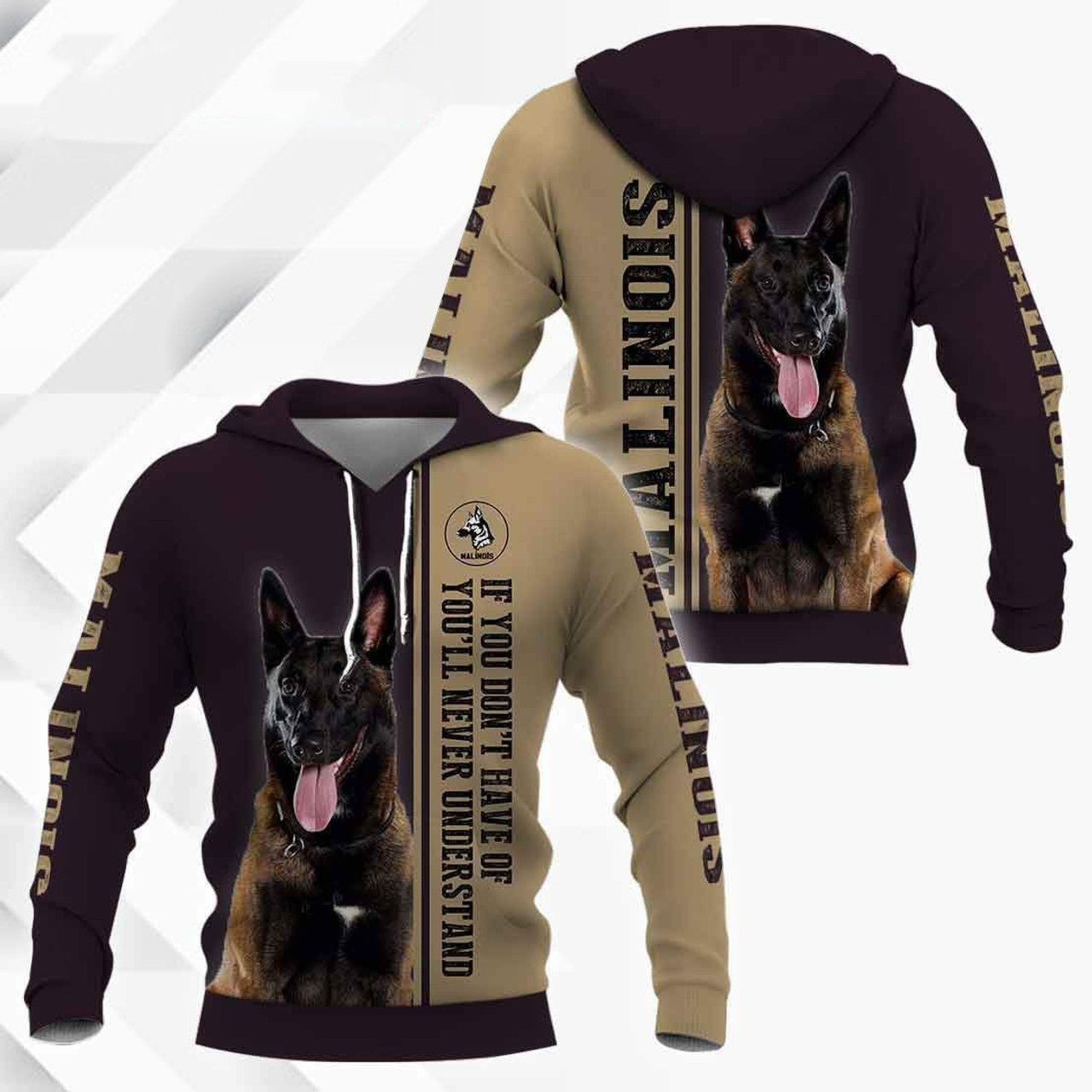 FUNSTUFFPRINT Belgian Malinois 3D Hoodie and Zip Hoodie