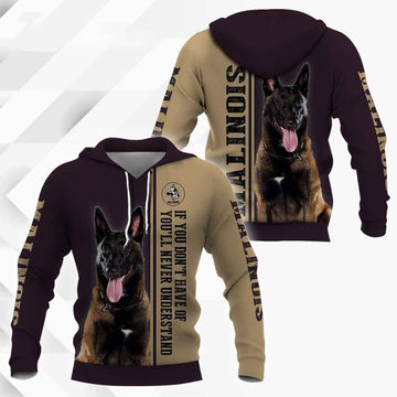 FUNSTUFFPRINT Belgian Malinois 3D Hoodie and Zip Hoodie