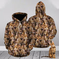 FUNSTUFFPRINT Bengal Cat Face Printed 3D Hoodie and Zip Hoodie