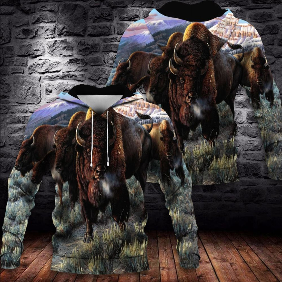 FUNSTUFFPRINT Bison Lbht Unisex 3D Hoodie and Zip Hoodie