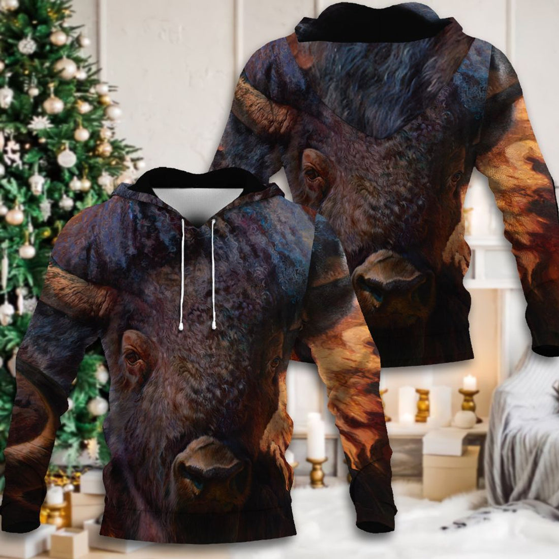 FUNSTUFFPRINT Bison Nvm Unisex 3D Hoodie and Zip Hoodie