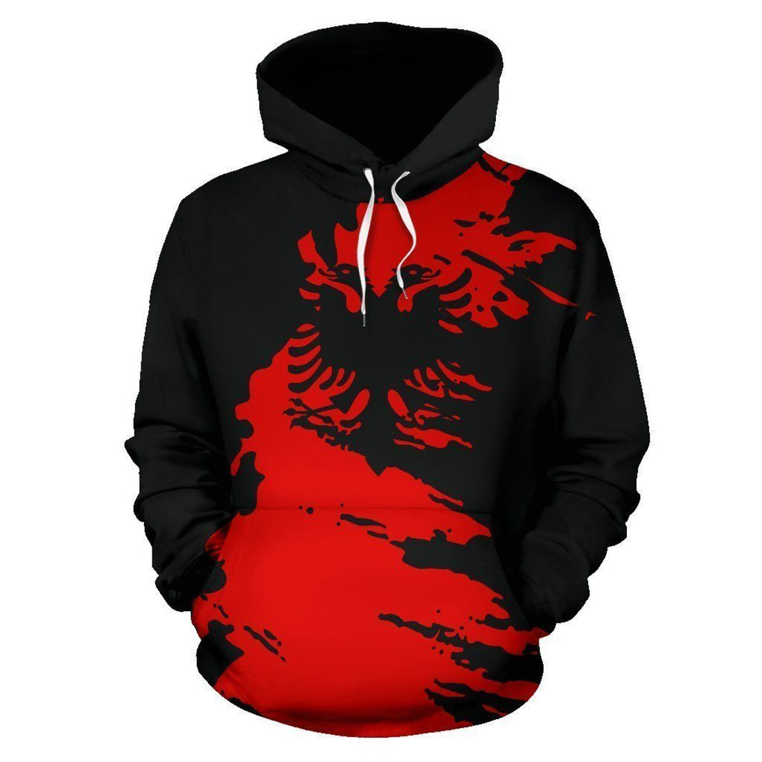 FUNSTUFFPRINT Black Albania 3D Hoodie and Zip Hoodie