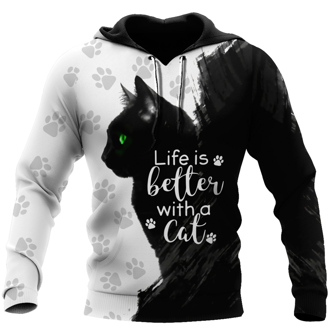FUNSTUFFPRINT Black Cat 3D Hoodie and Zip Hoodie