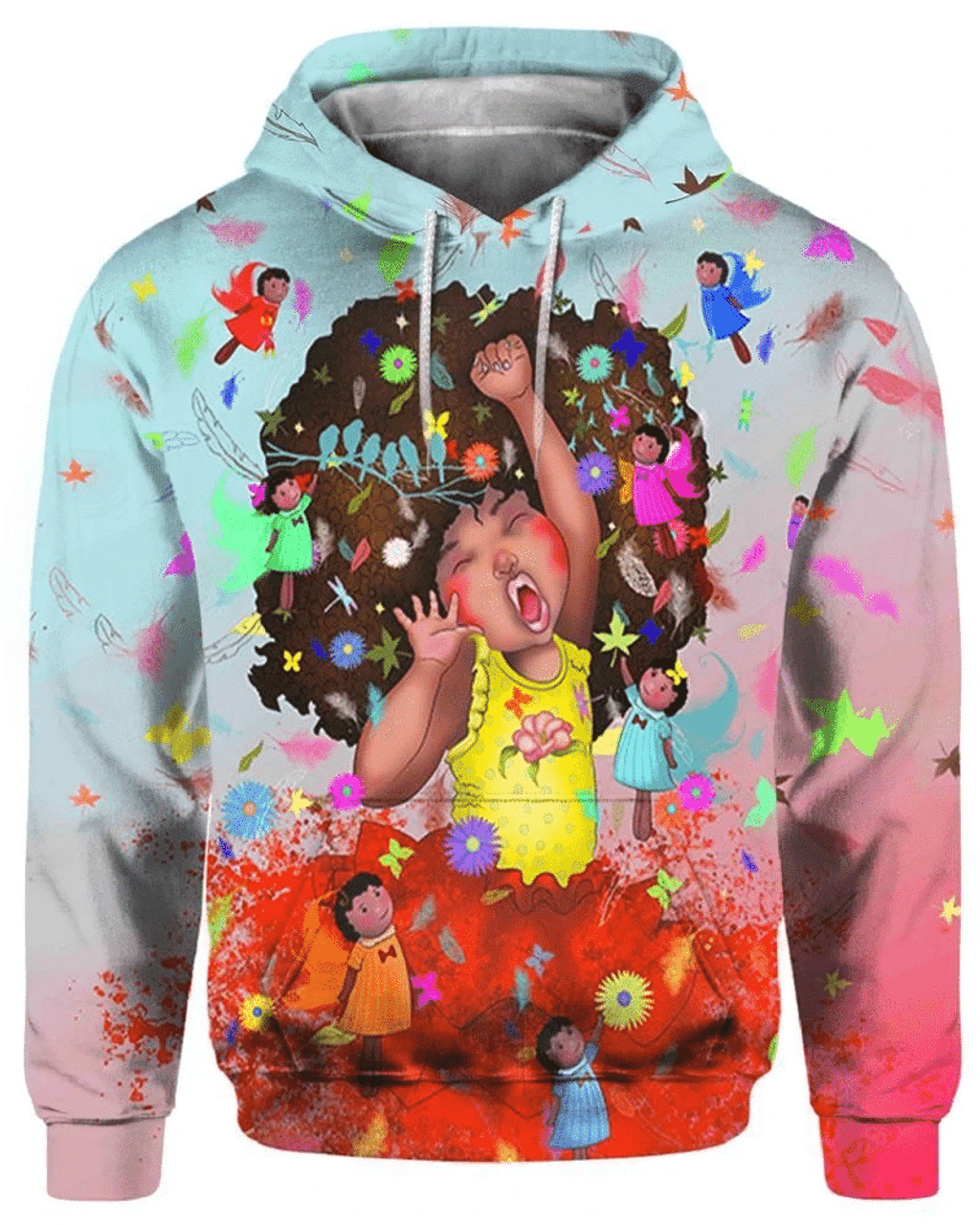 FUNSTUFFPRINT Black Kid Peaceful World Prospect Future 3D Hoodie and Zip Hoodie