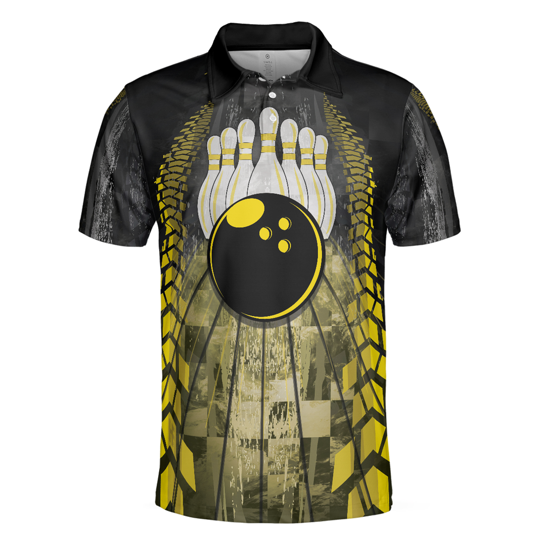 Bowling Bull Black And Yellow Short Sleeve Polo Shirt For Bowling, Bull Polo Shirt, Best Bowling Shirt For Men