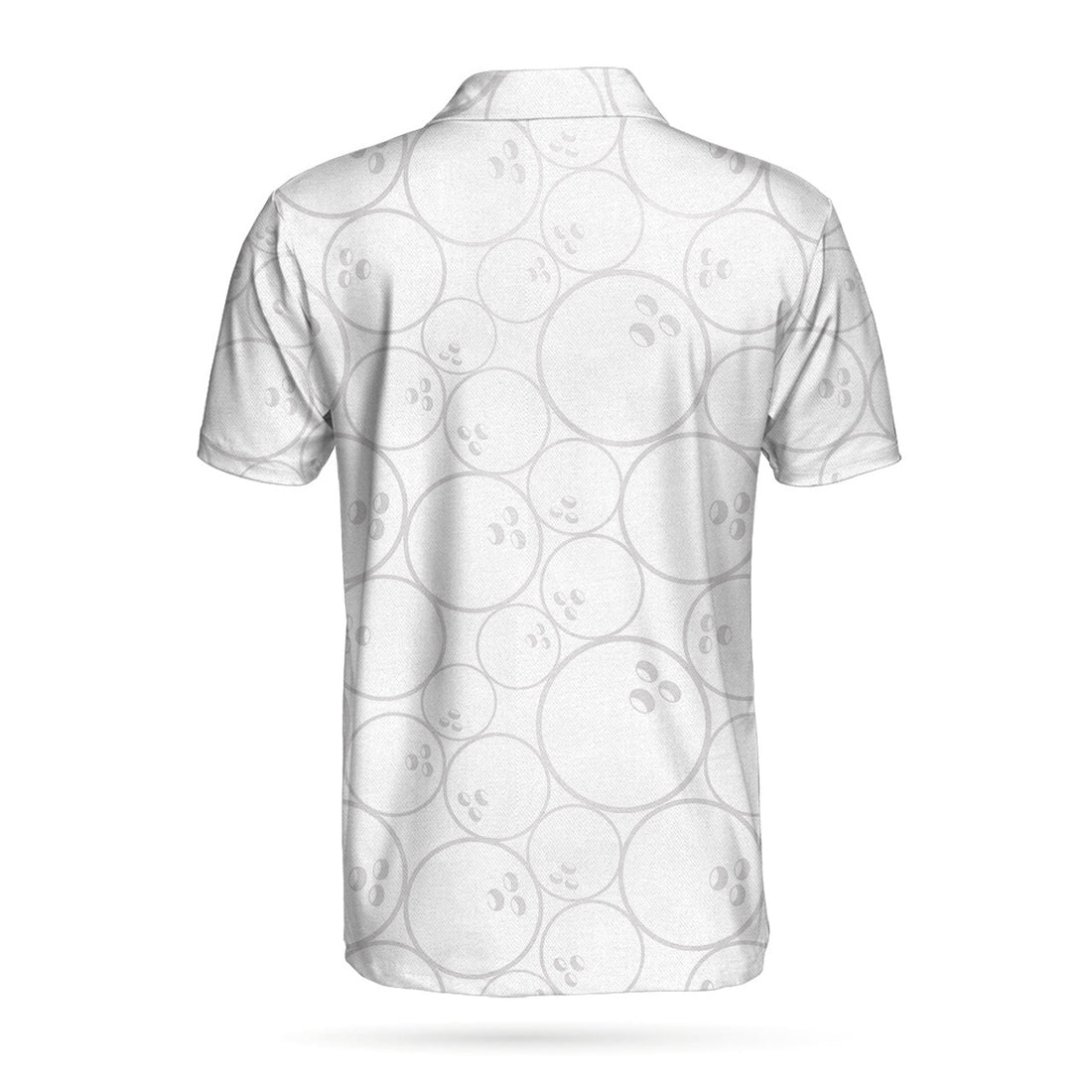 Bowling White And Golden Pattern Short Sleeve Polo Shirt, Bowling Ball Pattern Polo Shirt, Best Bowling Shirt For Men