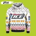 FUNSTUFFPRINT Bud Ice Beer Ugly Christmas 3D Hoodie and Zip Hoodie