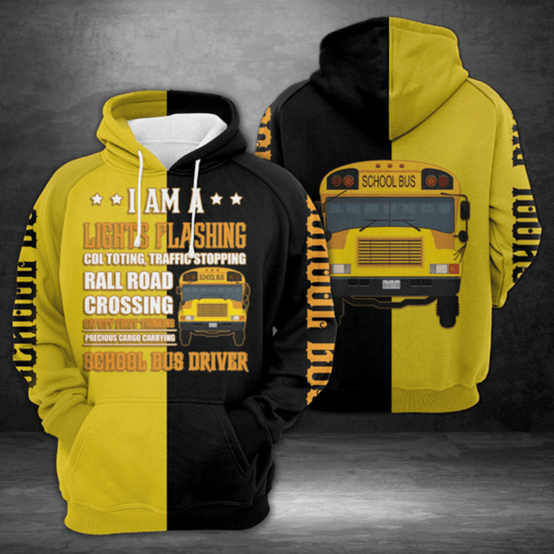 FUNSTUFFPRINT Bus Driver Clothing I Am A School Bus Driver 3D Hoodie and Zip Hoodie