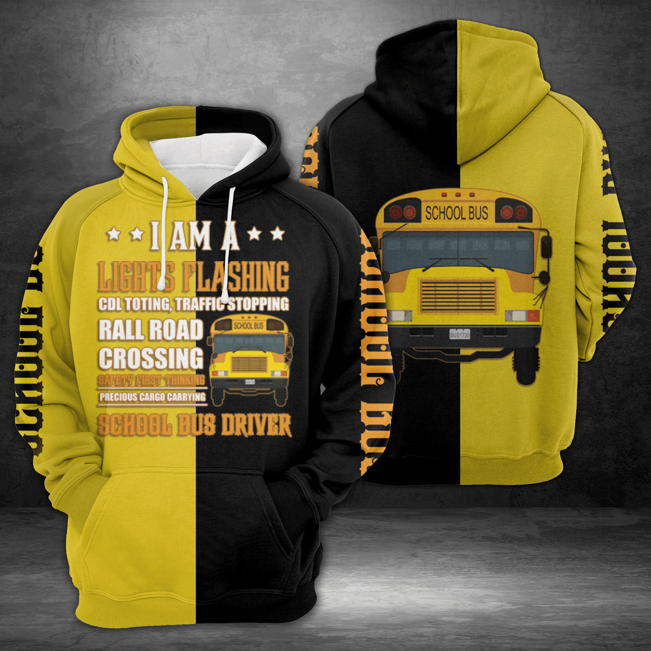 FUNSTUFFPRINT Bus Driver 3D Hoodie and Zip Hoodie