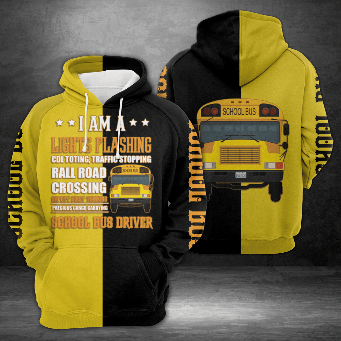 FUNSTUFFPRINT Bus Driver 3D Hoodie and Zip Hoodie