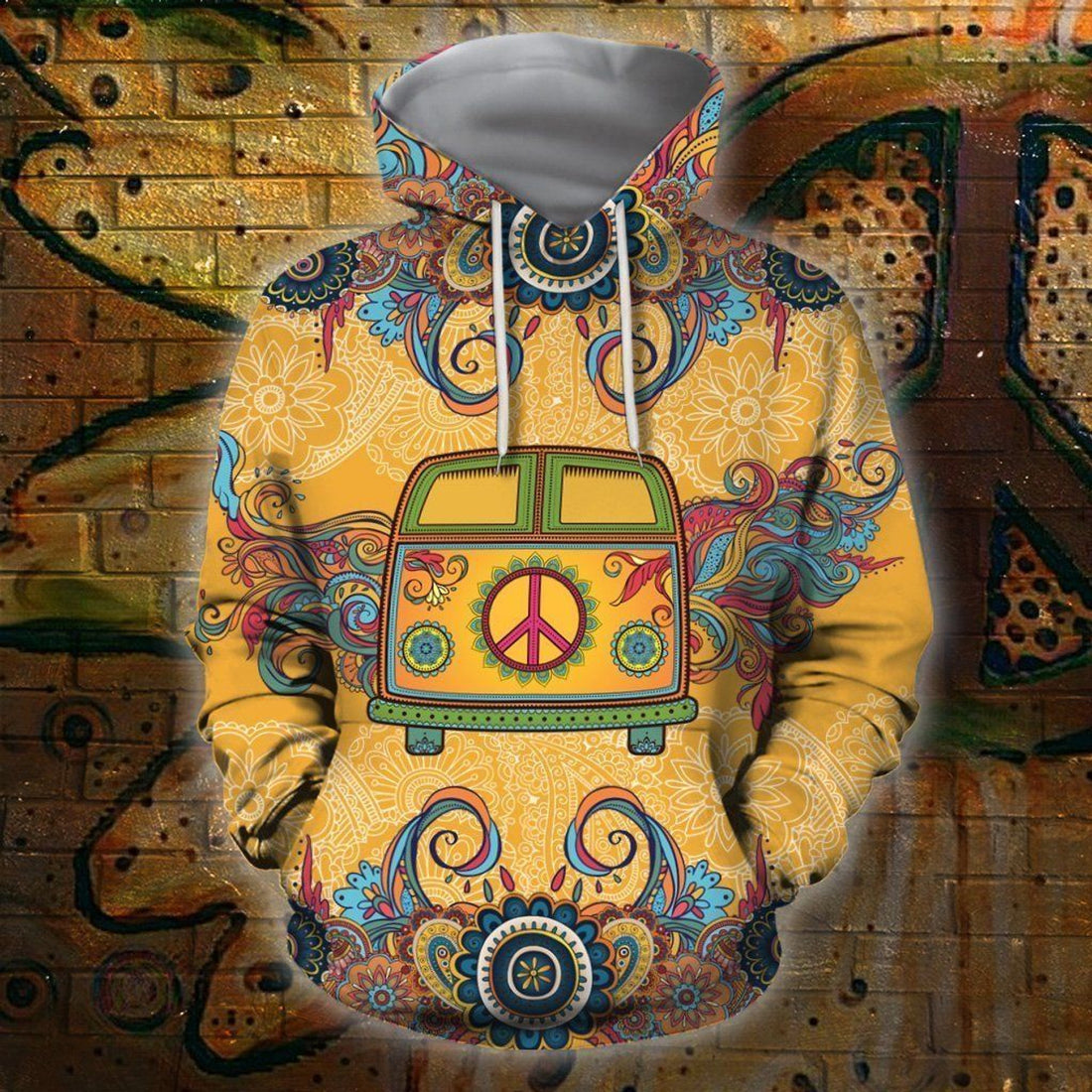 FUNSTUFFPRINT Bus Hippie 3D Hoodie and Zip Hoodie