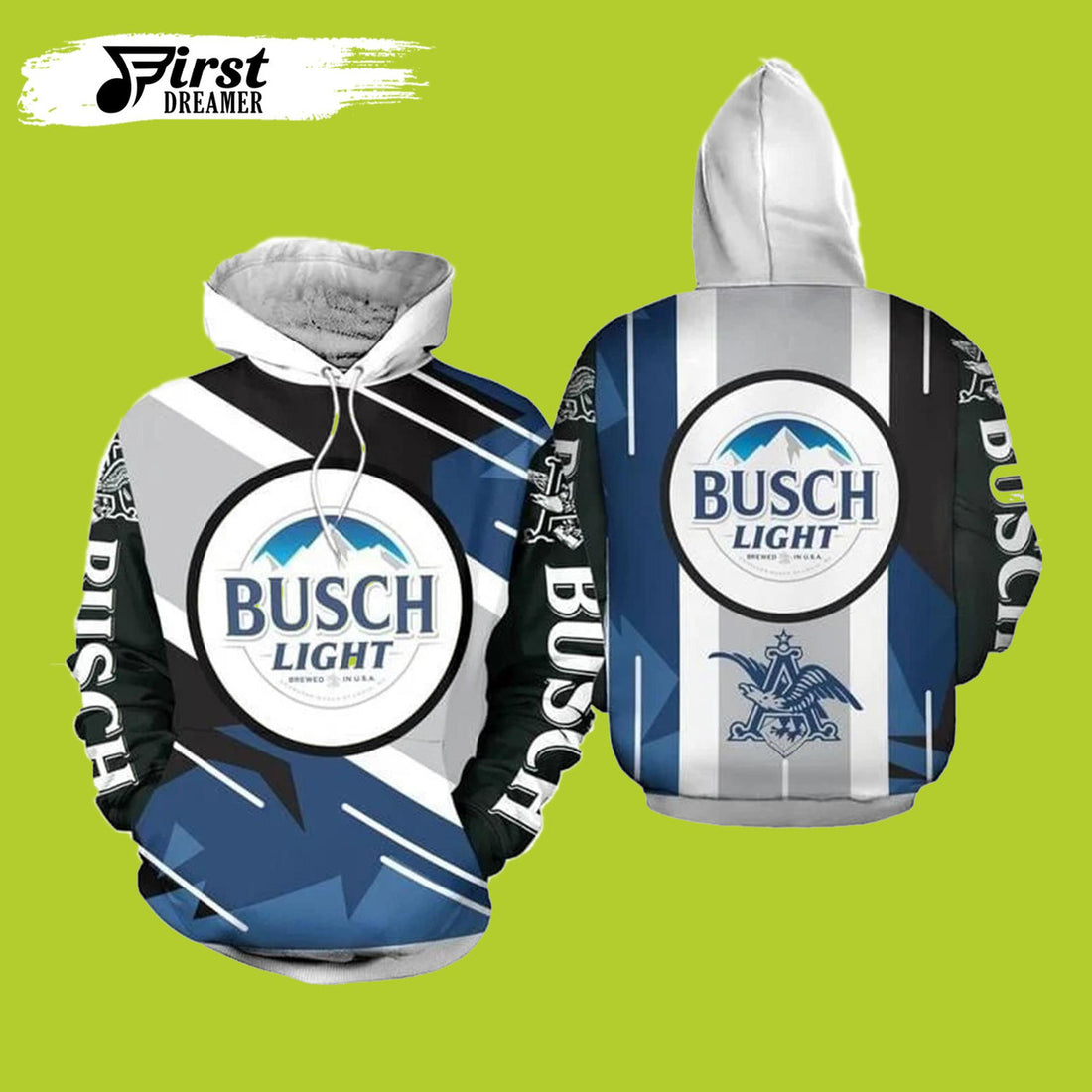 FUNSTUFFPRINT- Busch Light Beer Full Printing 3D Hoodie and Zip Hoodie