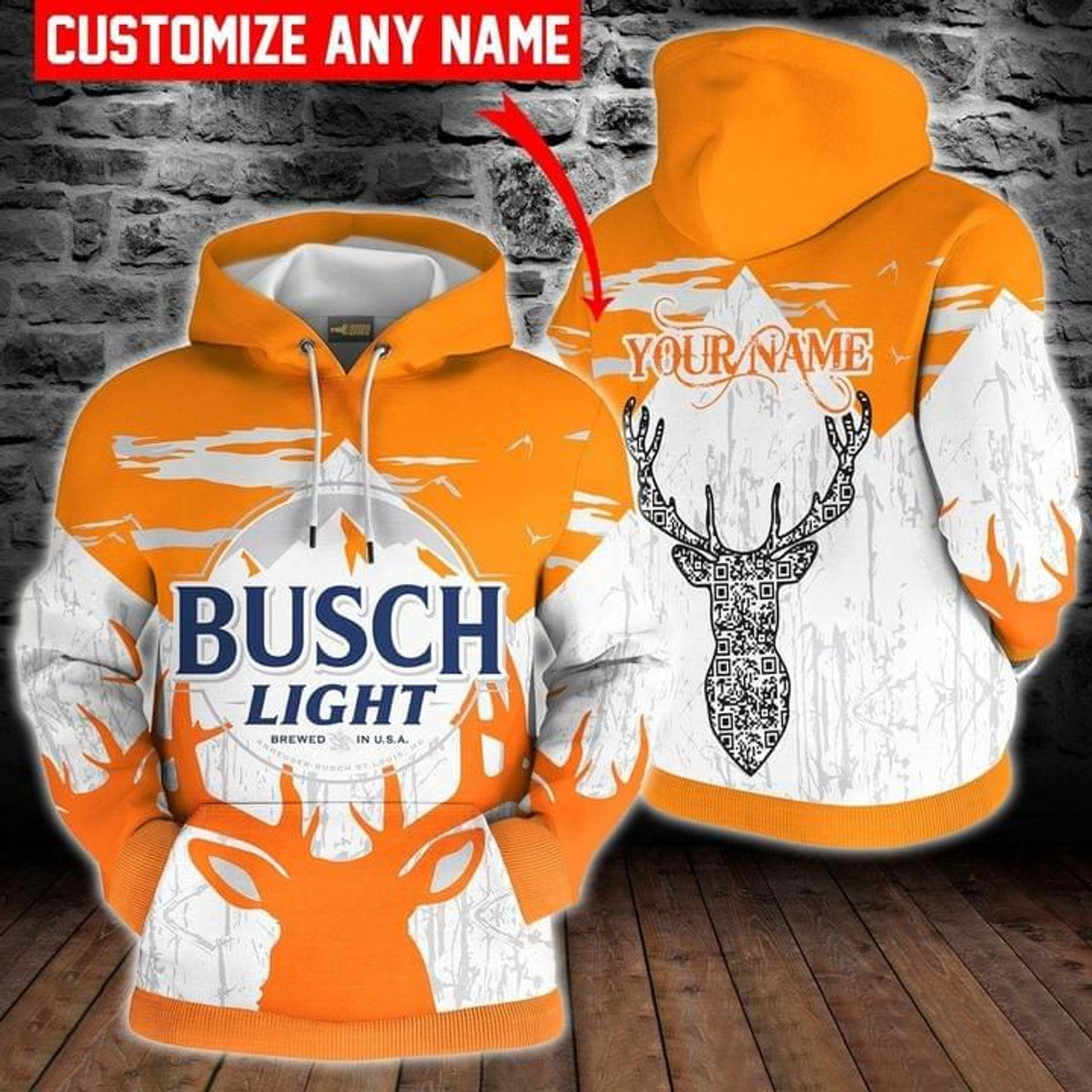 FUNSTUFFPRINT Custom Busch Light Beer Hunter Full Printing 3D Hoodie and Zip Hoodie