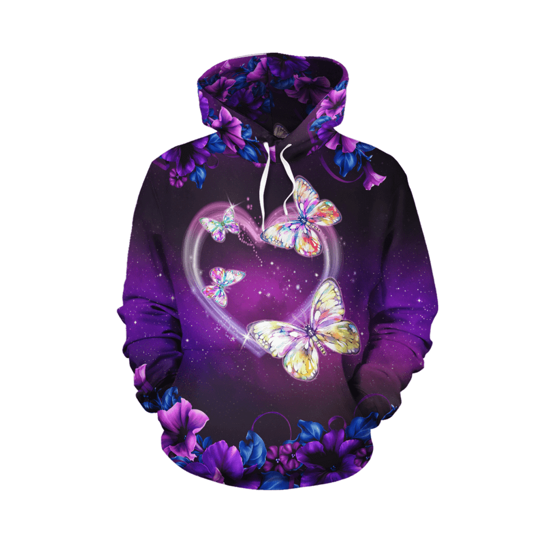 FUNSTUFFPRINT PURPLE Butterfly 3D Hoodie and Zip Hoodie