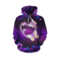 FUNSTUFFPRINT PURPLE Butterfly 3D Hoodie and Zip Hoodie