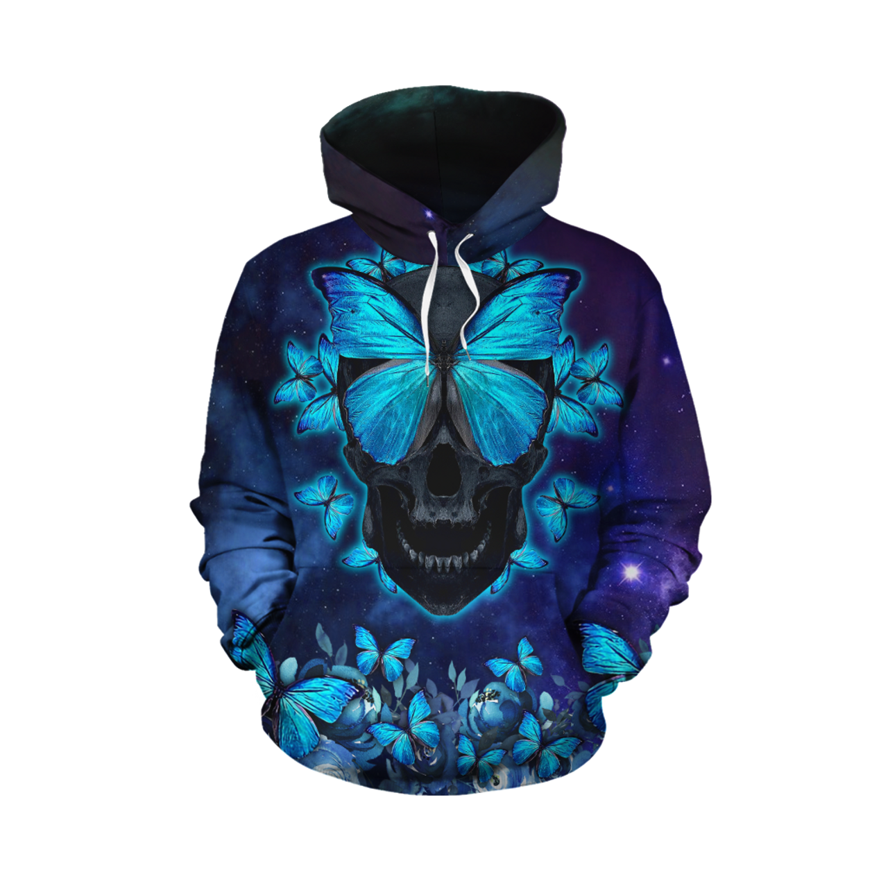 FUNSTUFFPRINT Butterfly Love Skull Red 3D Hoodie and Zip Hoodie