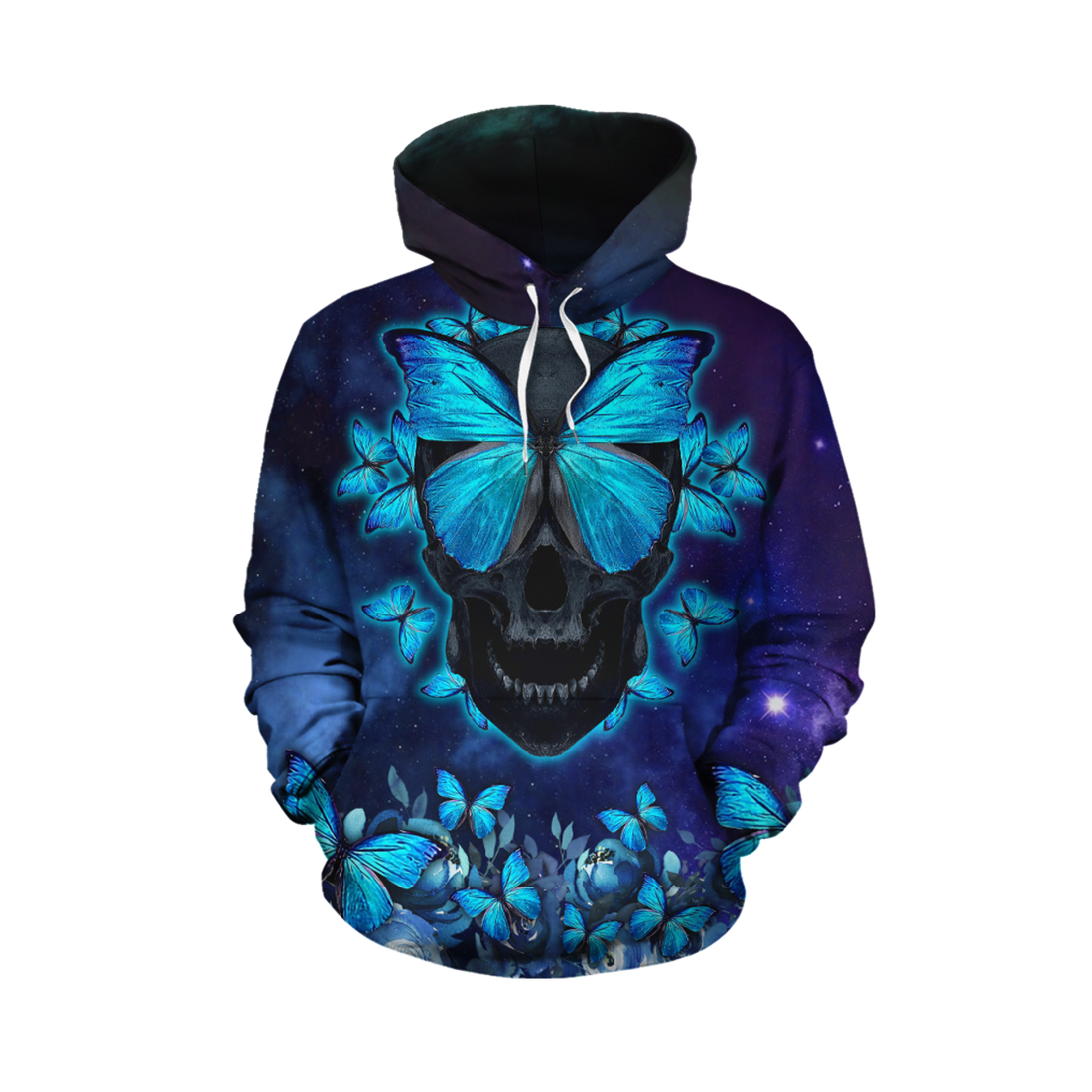 FUNSTUFFPRINT Butterfly Love Skull Red 3D Hoodie and Zip Hoodie