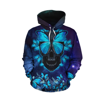 FUNSTUFFPRINT Butterfly Love Skull Red 3D Hoodie and Zip Hoodie