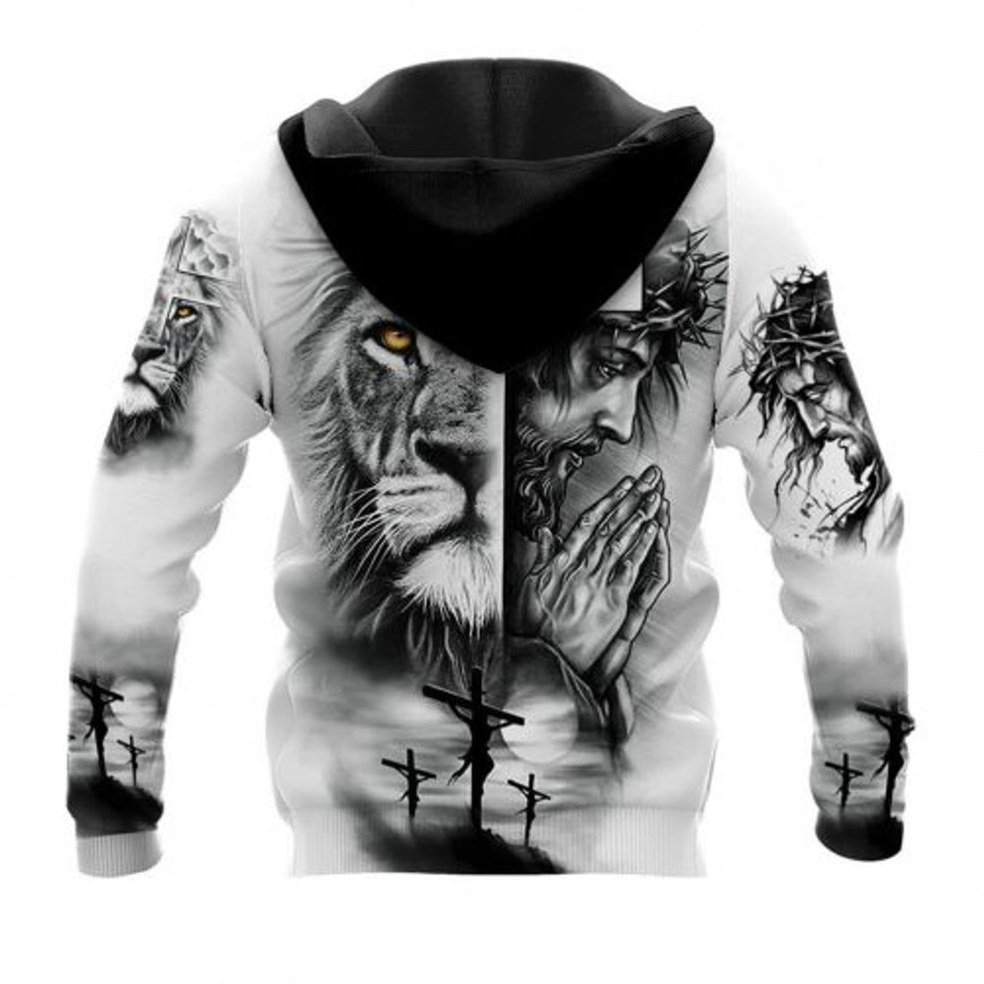 FUNSTUFFPRINT Jesus And Lion 3D Hoodie and Zip Hoodie