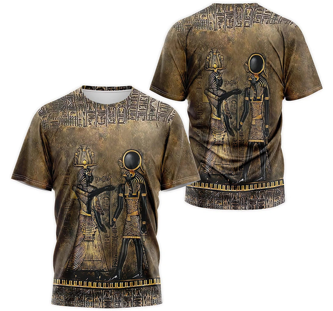 FUNSTUFFPRINT Personalized T-Shirt, Hoodie - Pharaoh Horus Ancient Egyptian Mythology Wall 3D T-shirt