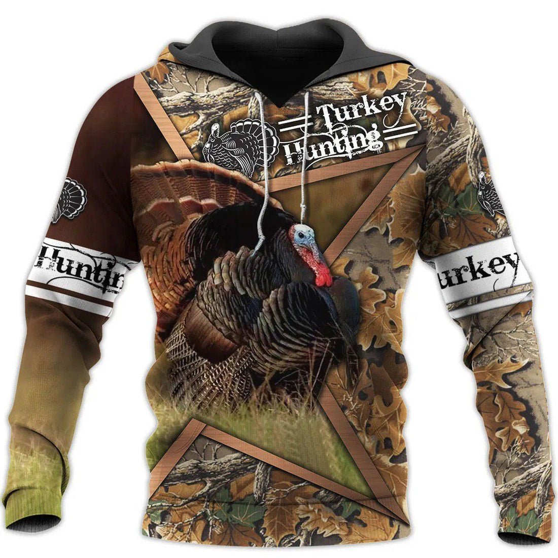 FUNSTUFFPRINT Camo Turkey Hunting 3D Hoodie and Zip Hoodie
