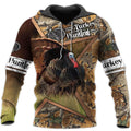 FUNSTUFFPRINT Camo Turkey Hunting 3D Hoodie and Zip Hoodie