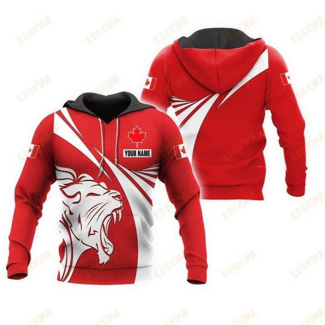 FUNSTUFFPRINT Canada Symbol Pullover 3D Hoodie and Zip Hoodie