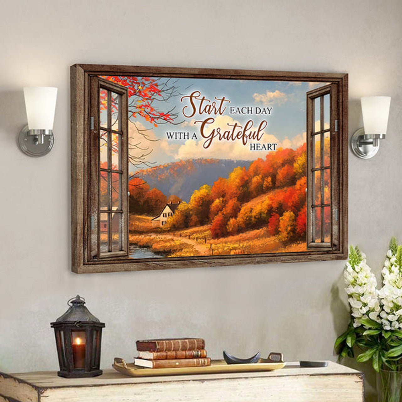 Start Each Day With A Grateful Heart 5 - Bible Verse Canvas - Scripture Canvas Wall Art 