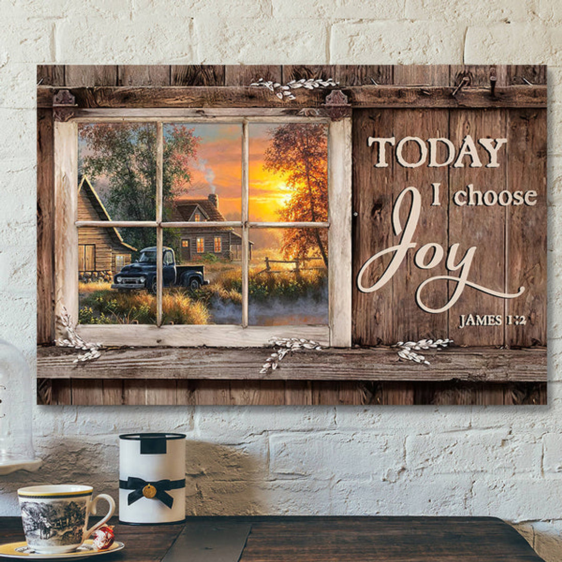 Today I Choose Day Joy - James 1:2 - Bible Verse Canvas - Scripture Canvas Wall Art 