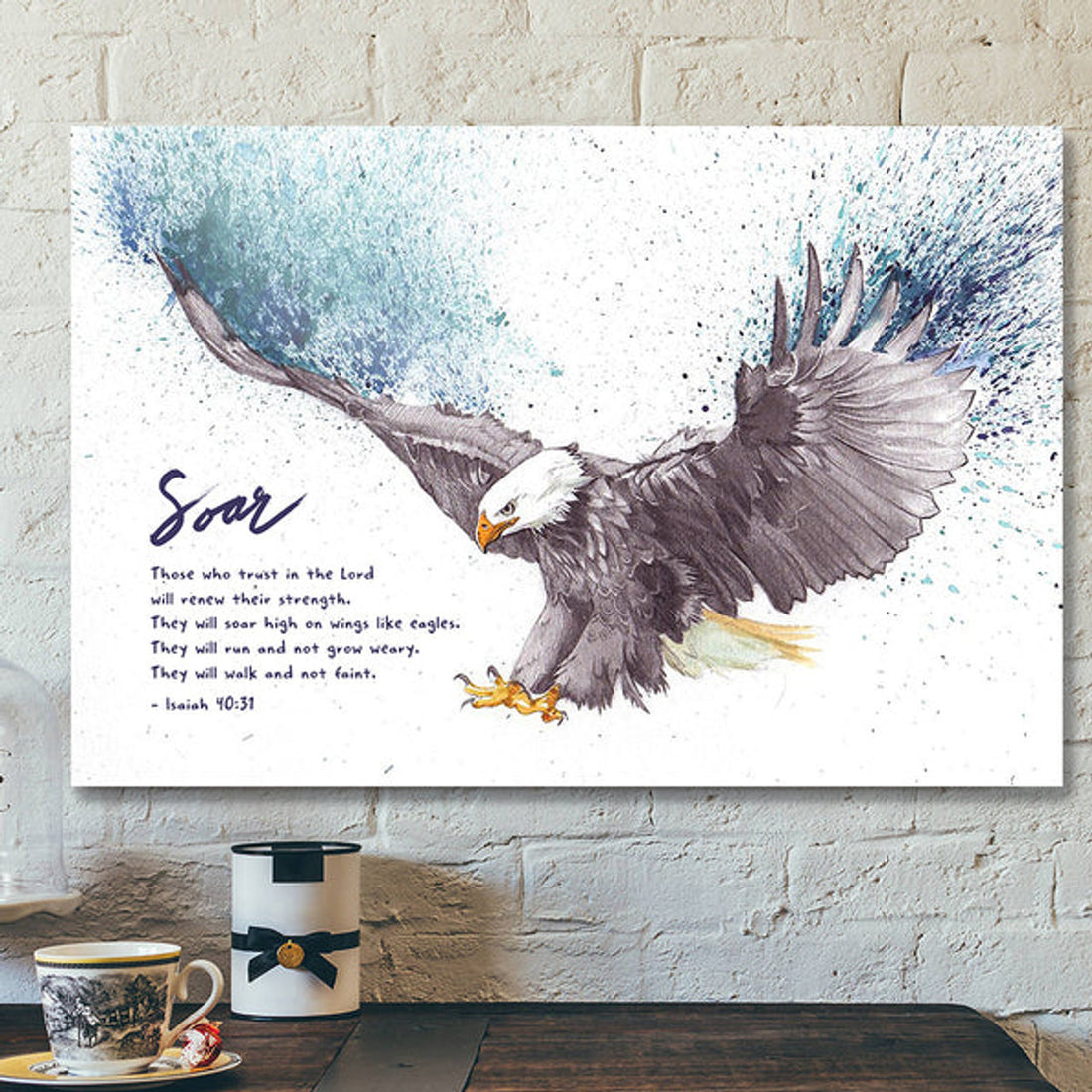 Soar On Wings Like Eagles 7 - Isaiah 40:31 - Bible Verse Canvas - Scripture Canvas Wall Art 