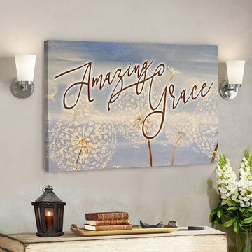 Amazing Grace 2 - Bible Verse Canvas - Scripture Canvas Wall Art 