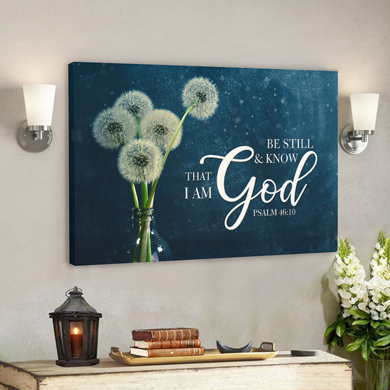 Bible Verse Canvas - Christian Canvas Art - Be Still & Know That I Am God