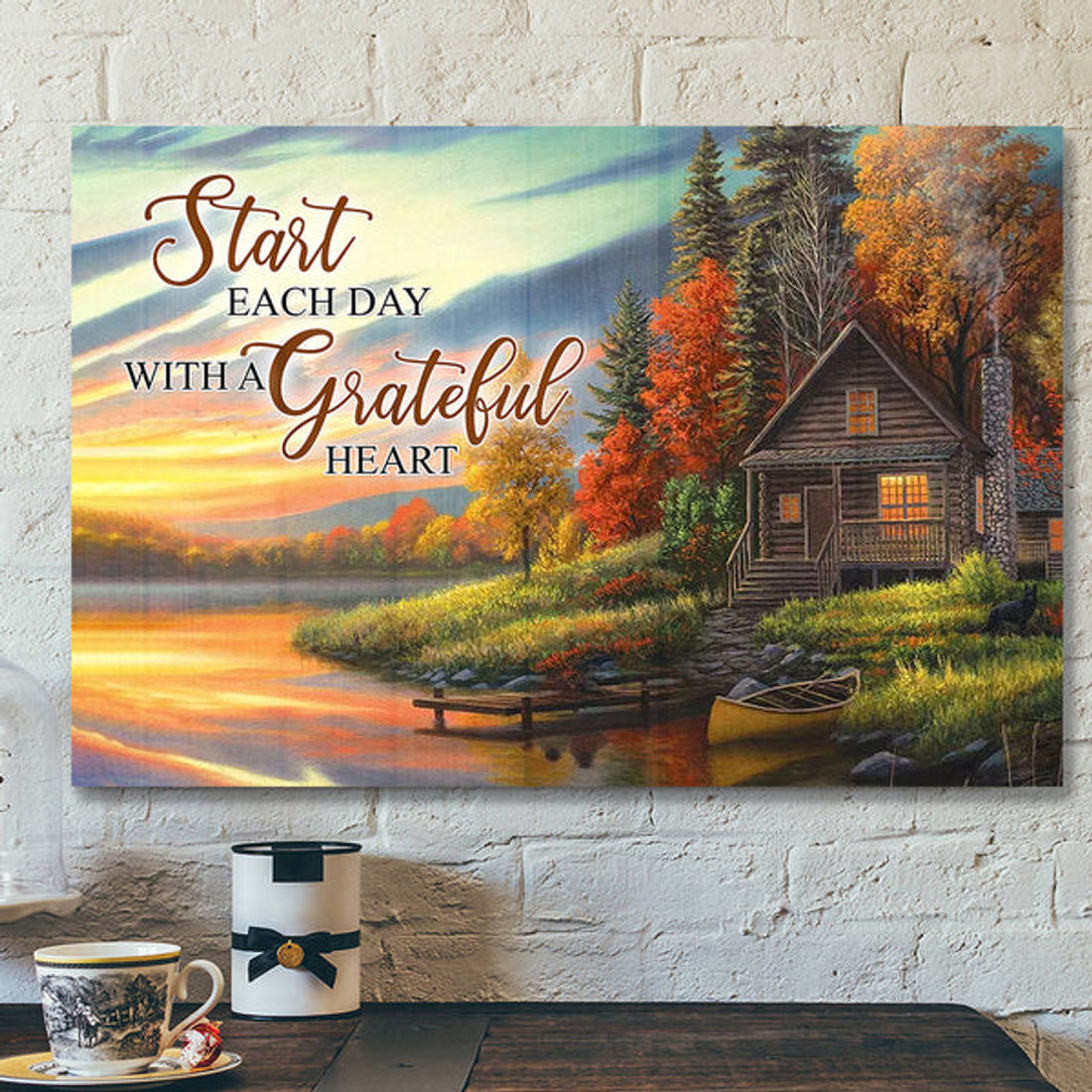 Start Each Day With A Grateful Heart 1 - Bible Verse Canvas - Scripture Canvas Wall Art