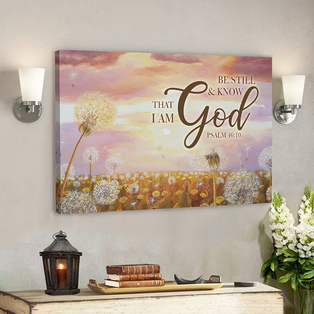 Bible Verse Canvas - Jesus Canvas Art - Be Still & Know That I Am God