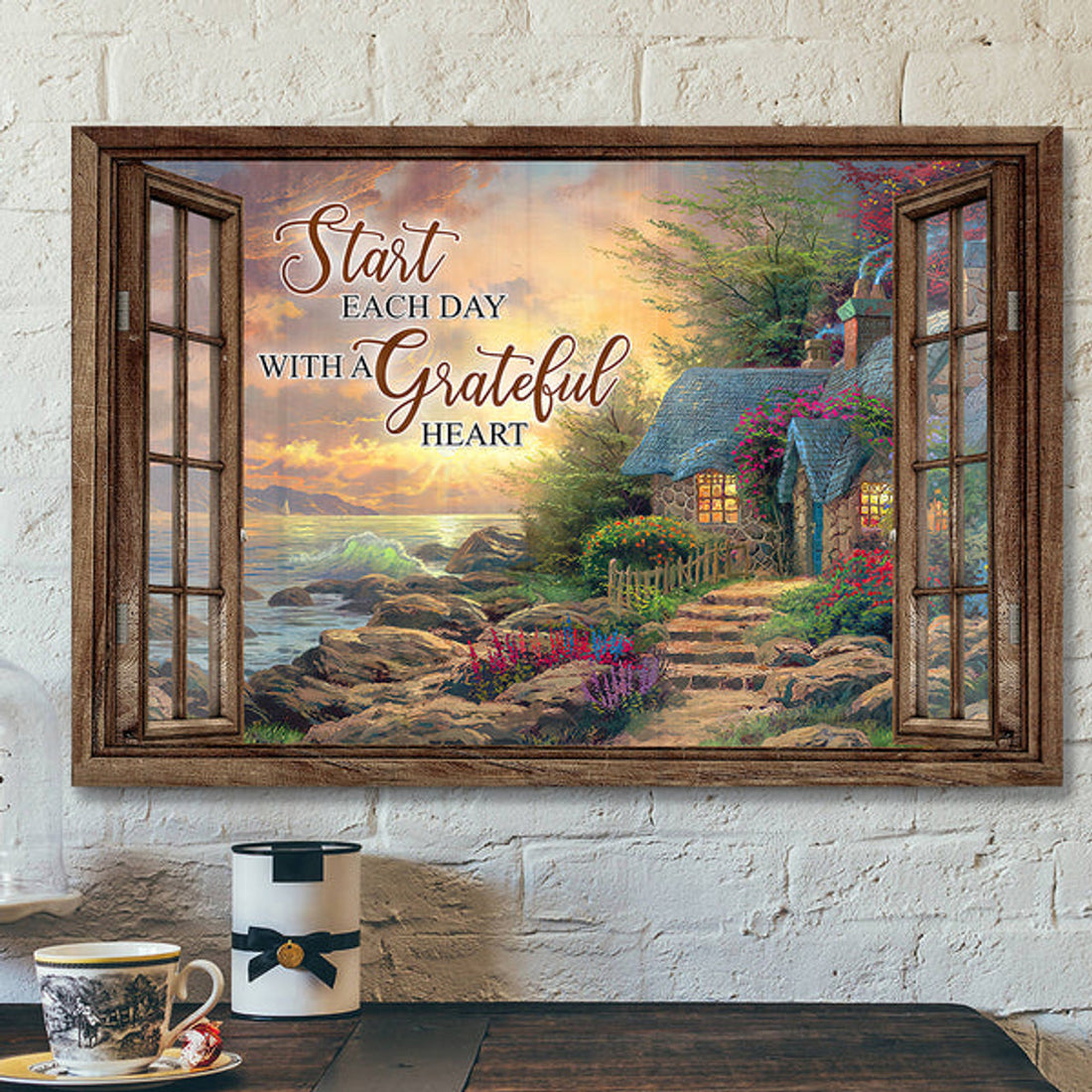Start Each Day With A Grateful Heart 3 - Bible Verse Canvas - Scripture Canvas Wall Art