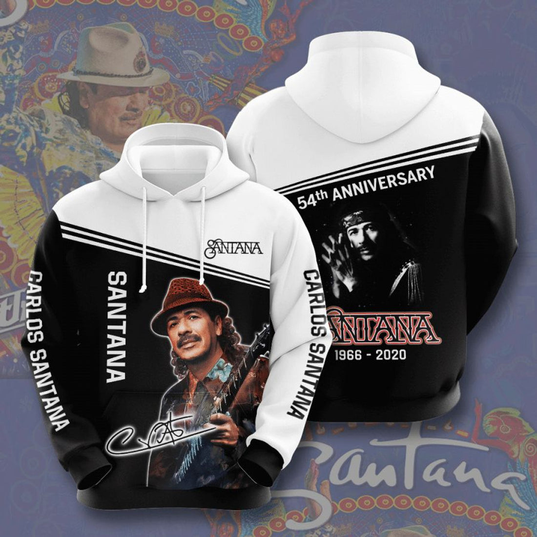 FUNSTUFFPRINT Carlos Santana 3D Hoodie and Zip Hoodie