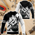 FUNSTUFFPRINT Carpenter Man Tools Black And White 3D Hoodie and Zip Hoodie