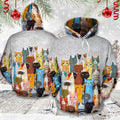 FUNSTUFFPRINT Cat Cartoon Colorful Cats 3D Hoodie and Zip Hoodie