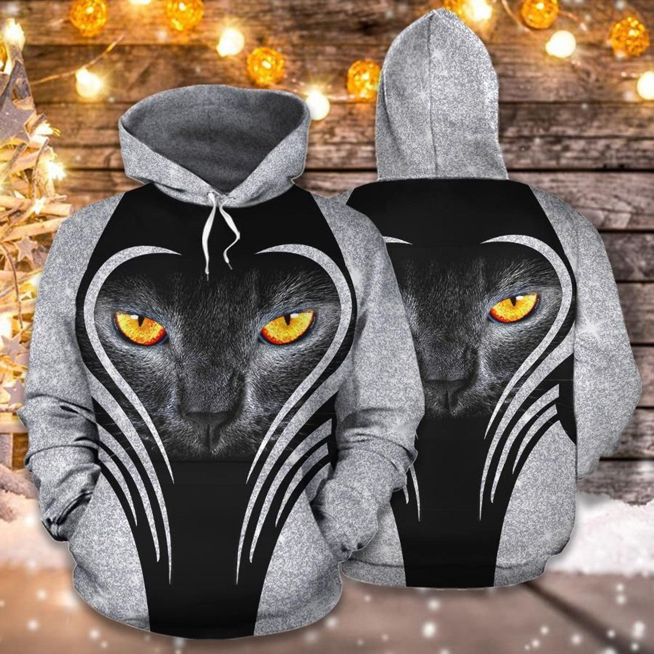 FUNSTUFFPRINT Cat Heart Cat Face 3D Hoodie and Zip Hoodie
