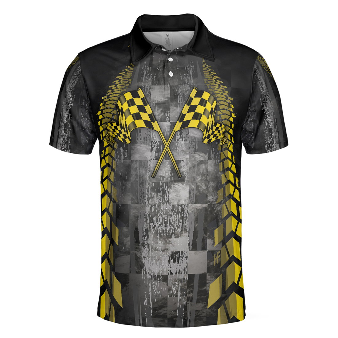 Catch You At The End Racing Short Sleeve Polo Shirt, Checker Pattern Race Polo Shirt, Best Racer Shirt For Men