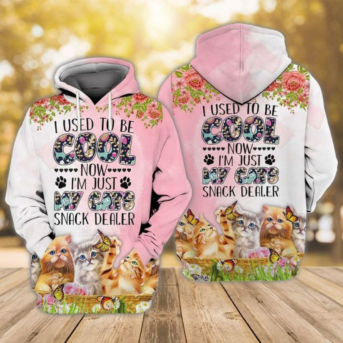 FUNSTUFFPRINT Cats I Used To Be Cool Now I Am Just My Cats Snack Dealer 3D Hoodie and Zip Hoodie