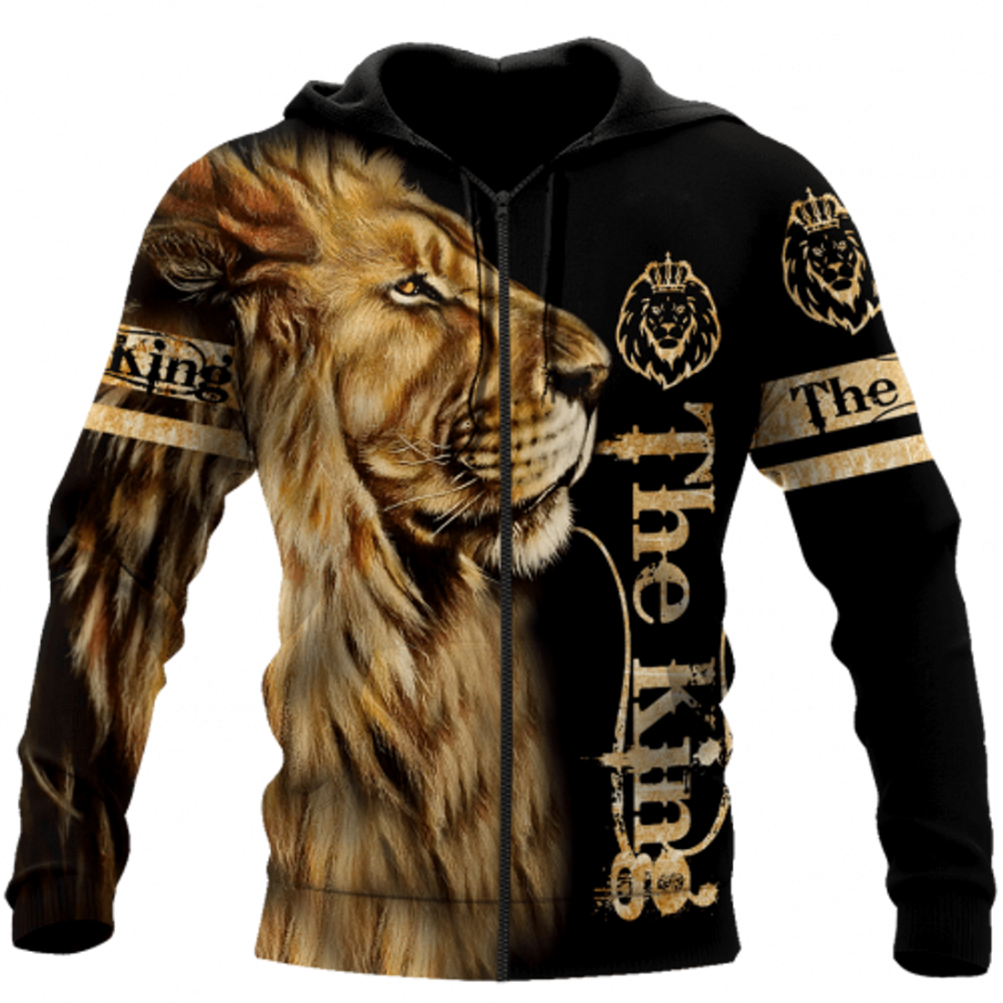 FUNSTUFFPRINT Lion Hoodie The King 3D Hoodie and Zip Hoodie