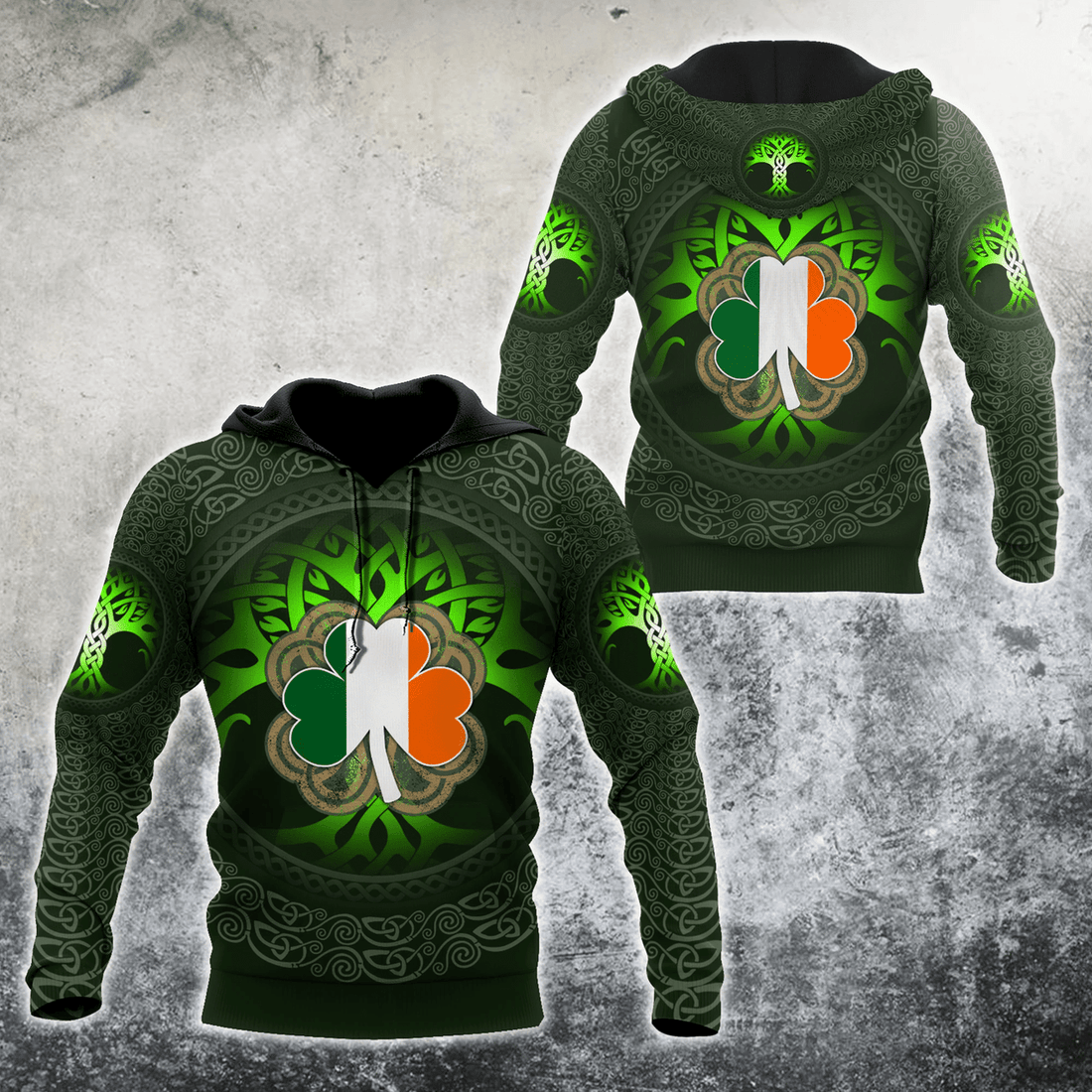 FUNSTUFFPRINT Celtic Ireland Tattoo 3D Hoodie and Zip Hoodie